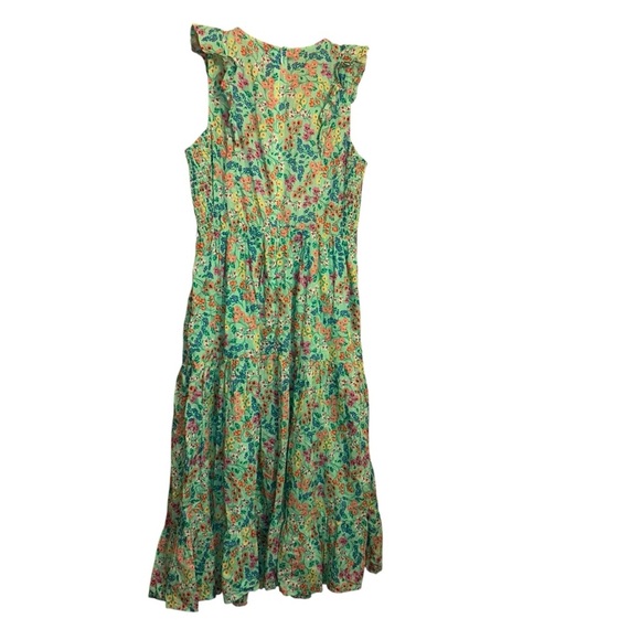 Jcrew Printed V-Neck Smocked Midi Dress Fresh Spearmint Floral Print size 2 - Picture 7 of 7